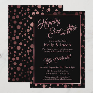 Convites Felicidade Eterna Balões de Confetes Rosê Dourado 