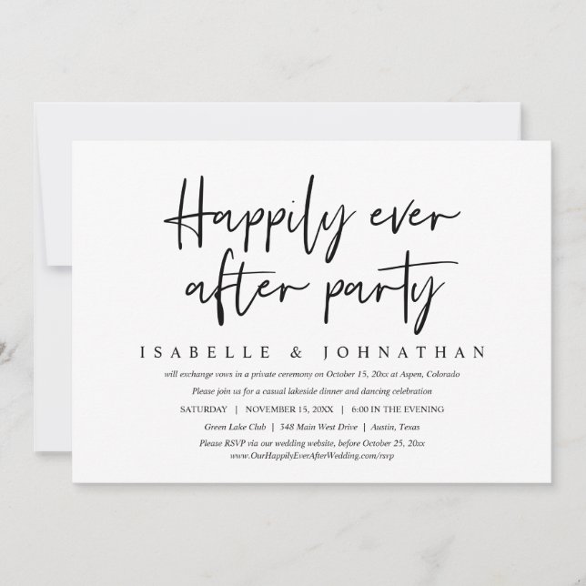 Convites Felicidade Eterna Depois do Casamento Informal Fes (Frente)