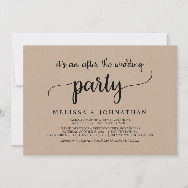 Convites Felicidade Eterna Depois do Casamento Rústico Fest (Frente)