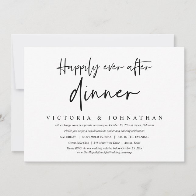 Convites Felicidade Eterna Depois do Jantar de Casamento Se (Frente)