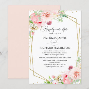 Convites Felicidade Eterna Elegante Renovação de Votos Flor