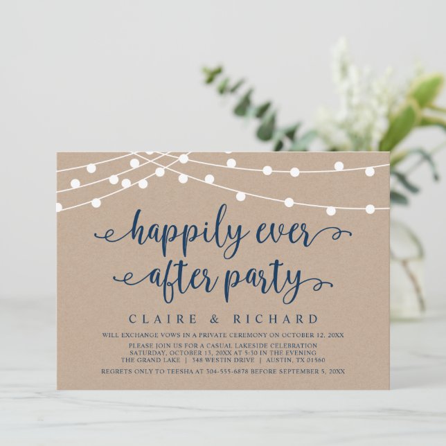Convites Felicidade Eterna Festa de Casamento Informal Elop (Em pé/Frente)