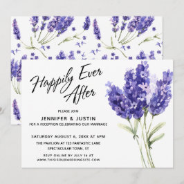 Convites Felicidade Eterna Flores de Lavanda em Aquarela