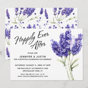 Convites Felicidade Eterna Flores de Lavanda em Aquarela