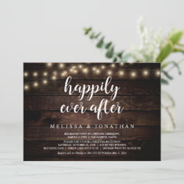 Convites Felicidade Eterna, Luz de Corda Rústica, Casamento