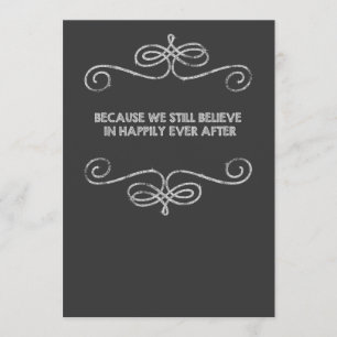 Convites Felicidade Eterna Quadro-Negro Vintage Casamento