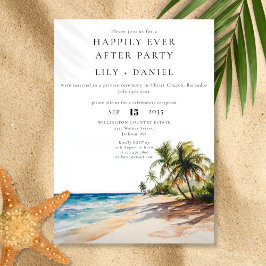 Convites Felicidade Para Sempre Casamento na Praia Tropical