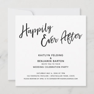 Convites Felicidade Para Sempre Recepção de Casamento com R