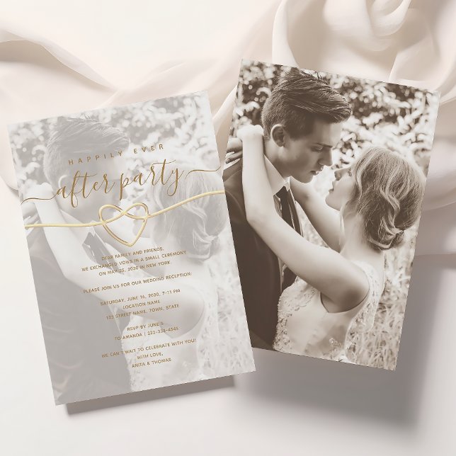 Convites Felicidade Simples Após o Casamento Recepção Foto (Criador carregado)