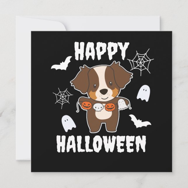 Convites Felicidades de Halloween do Australian Shepherd Fa (Frente)