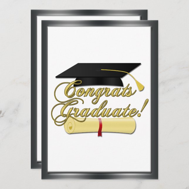 Convites Felicita a Graduação da Diploma do Formando que Co (Frente/Verso)