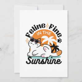 Convites Felino Bem ao Sol – Gato Tropical Relaxado