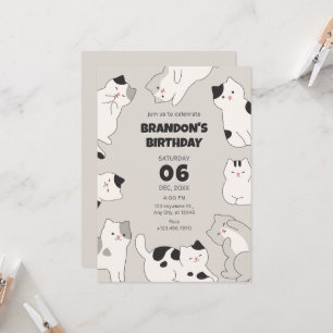 Convites Felinos lindos fazem anos de estimação