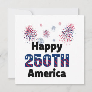 Convites Feliz 250º América Patriótico 4 de Julho