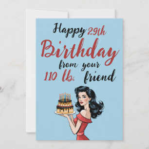 Convites Feliz 29º aniversário do seu amigo 110 lb Engraçad
