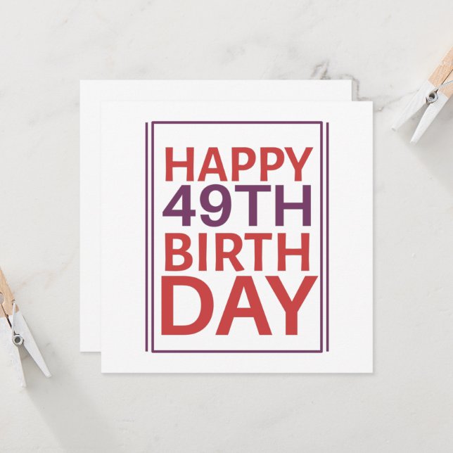 Convites Feliz 49º Aniversário. (Frente/Verso In Situ)