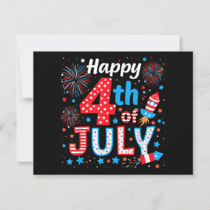 Convites Feliz 4 de julho Bandeira Americana Patriótica EUA