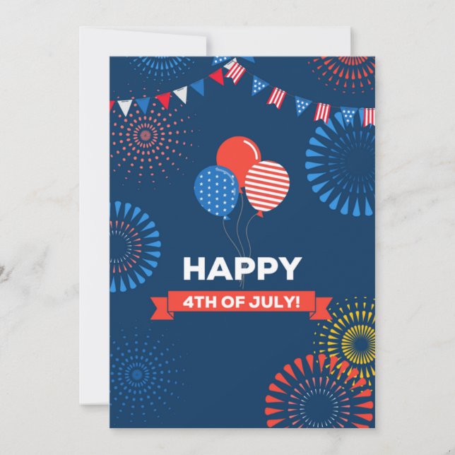 Convites Feliz 4 de Julho Carta do Dia da Independência (Frente)