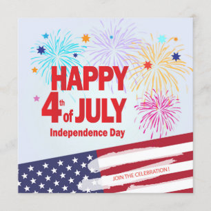 Convites Feliz 4 de julho Personalizar a Independência de