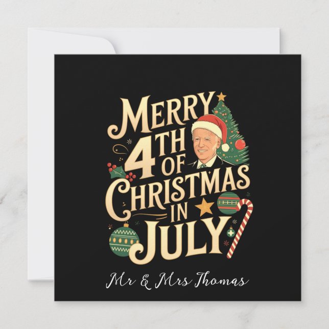 Convites Feliz 4 do Natal em julho Memes Engraçados (Frente)
