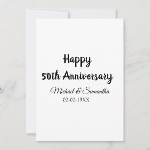 Convites Feliz 50º aniversário adicionar nome do casal data
