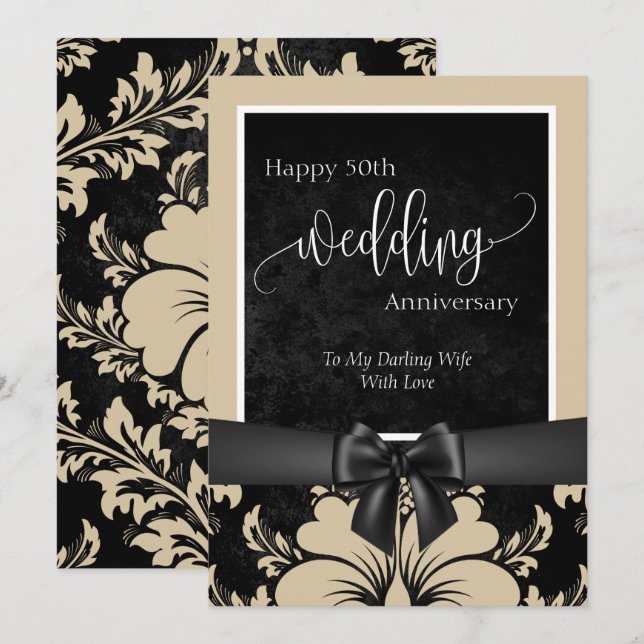 Convites Feliz 50º aniversário de casamento (Frente/Verso)