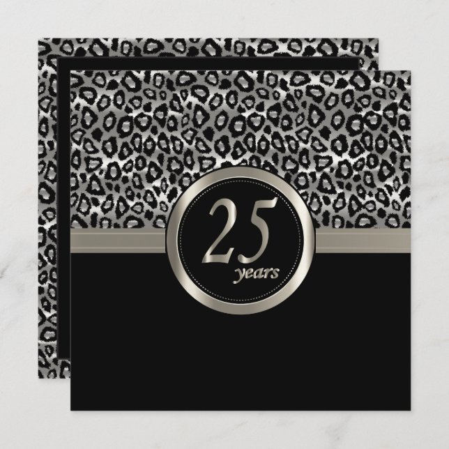 Convites Feliz Aniversário 25 Anos (Frente/Verso)