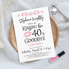 Convites Feliz Aniversário Beijando Sua Década Adeus