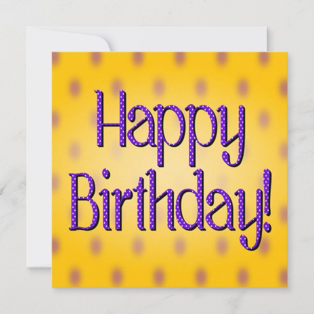 Convites Feliz Aniversário Bolinhas Azul Texto Amarelo Bkgr (Frente)