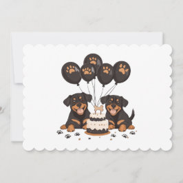 Convites Feliz Aniversário Cães Rottweiler