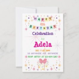 Convites Feliz Aniversário Colorido