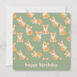 Convites Feliz Aniversário, Cute Corgi Patterno para Cachor