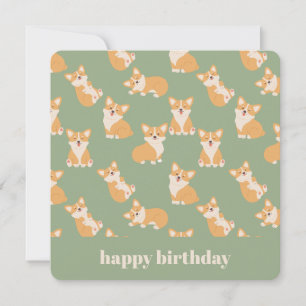 Convites Feliz Aniversário, Cute Corgi Patterno para Cachor