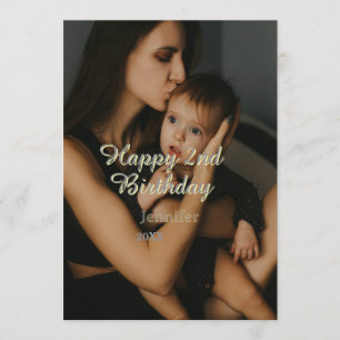 Convites Feliz aniversário de 2 anos crianças bebê mãe amar