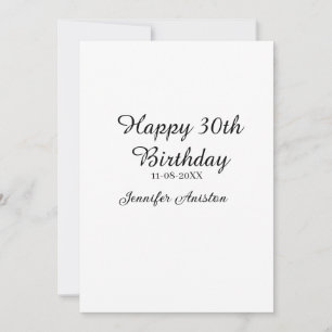 Convites Feliz aniversário de 30 anos para adicionar nome d
