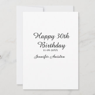 Convites Feliz aniversário de 30 anos para adicionar nome d