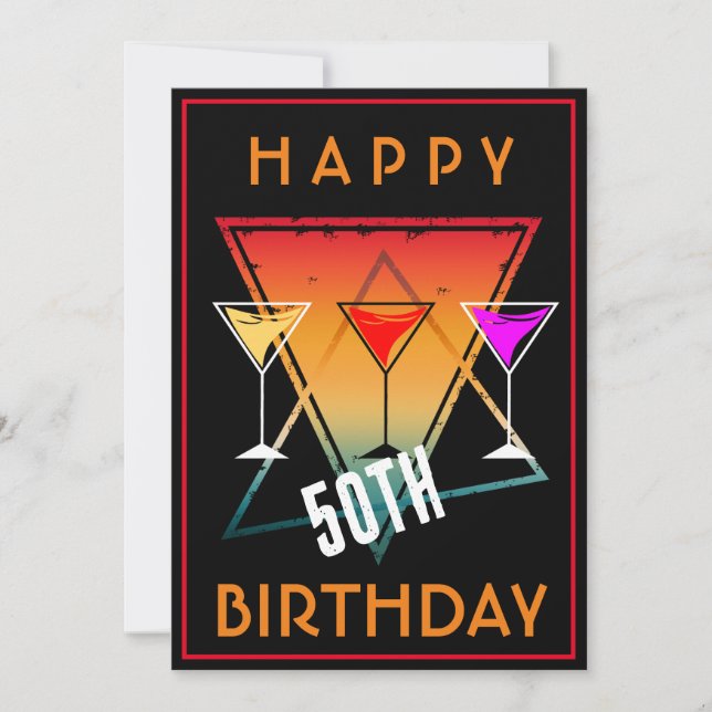 CONVITES FELIZ ANIVERSÁRIO DE 50 ANOS DE IDADE (Frente)