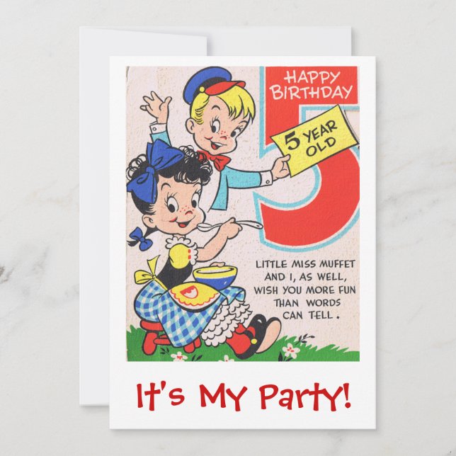 Convites Feliz Aniversário de 5 Anos (Frente)