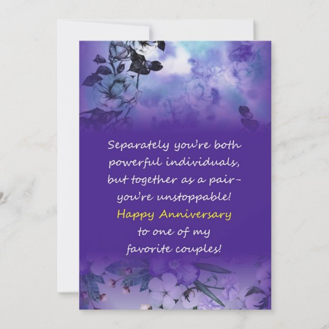 Convites Feliz aniversário de casamento Saudações para o Ca (Frente)