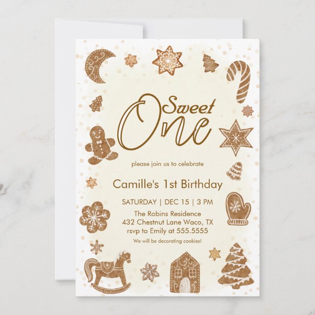 Convites Feliz aniversário de Cookie Sweet (qualquer idade) (Frente)