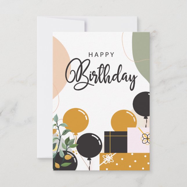 Convites Feliz Aniversário de Luxo e Bonito (Frente)
