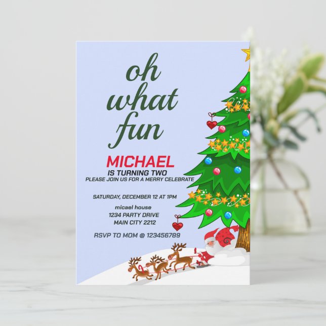 Convites Feliz aniversário de Natal (Em pé/Frente)