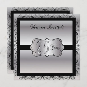 Convites Feliz Aniversário de Prata 25 Anos