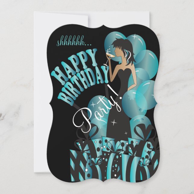 Convites Feliz aniversário Diva Girl| DIY Nome| (Frente)