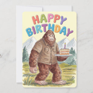 Convites Feliz Aniversário Divertido BigFoot Sasquatch