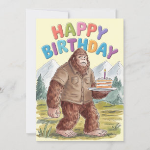 Convites Feliz Aniversário Divertido BigFoot Sasquatch