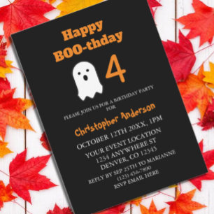 Convites Feliz aniversário do BOO-dia Halloween