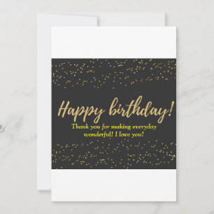 Convites Feliz Aniversário do Elegante Script Dourado - Con