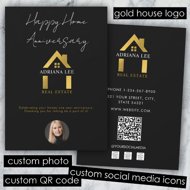Convites Feliz Aniversário do Lúxury Real Estate Agent (Luxury Real Estate Agent Happy Home Anniversary Invitation)