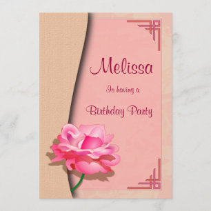 Convites Feliz aniversario do rosa do rosa